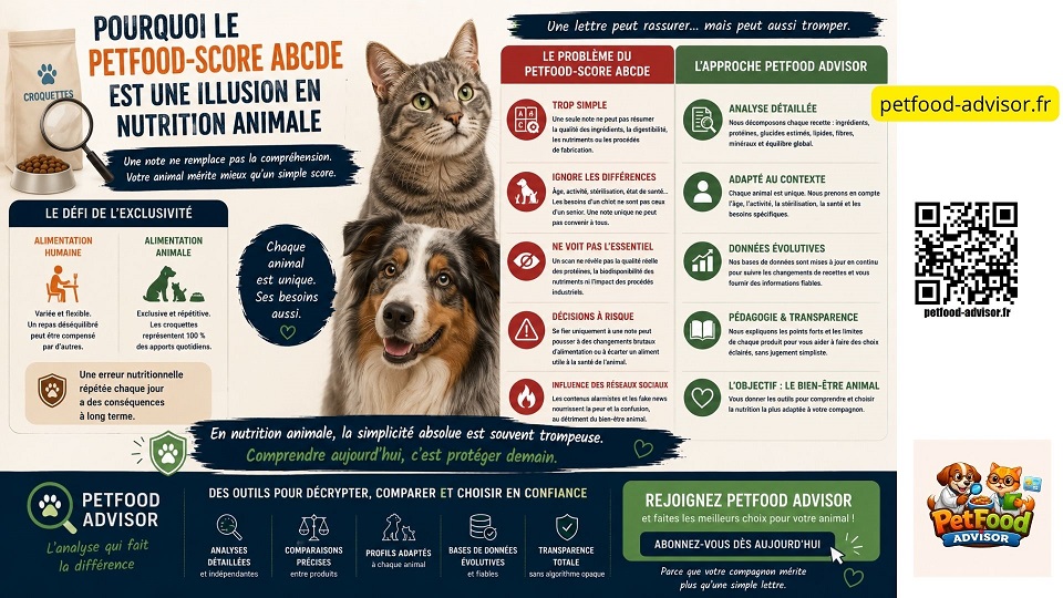 Pourquoi le Petfood-Score ABCDE est une illusion en nutrition animale